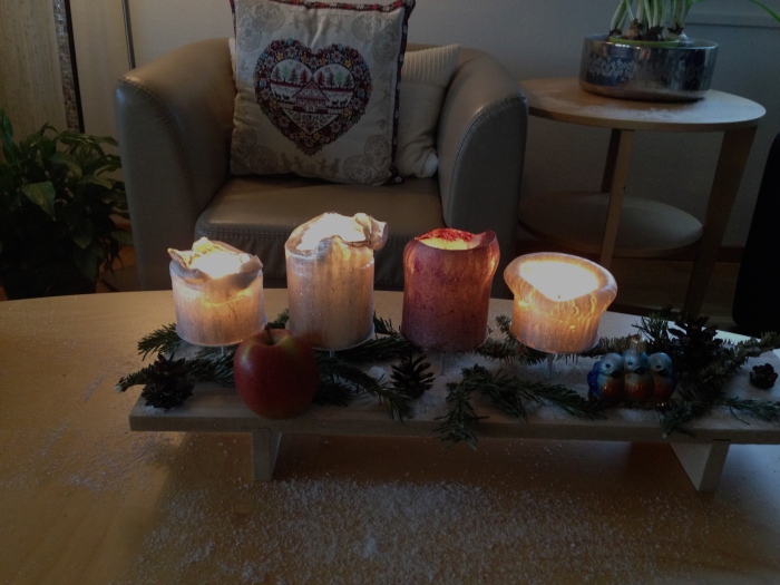 Apple and Advent candles